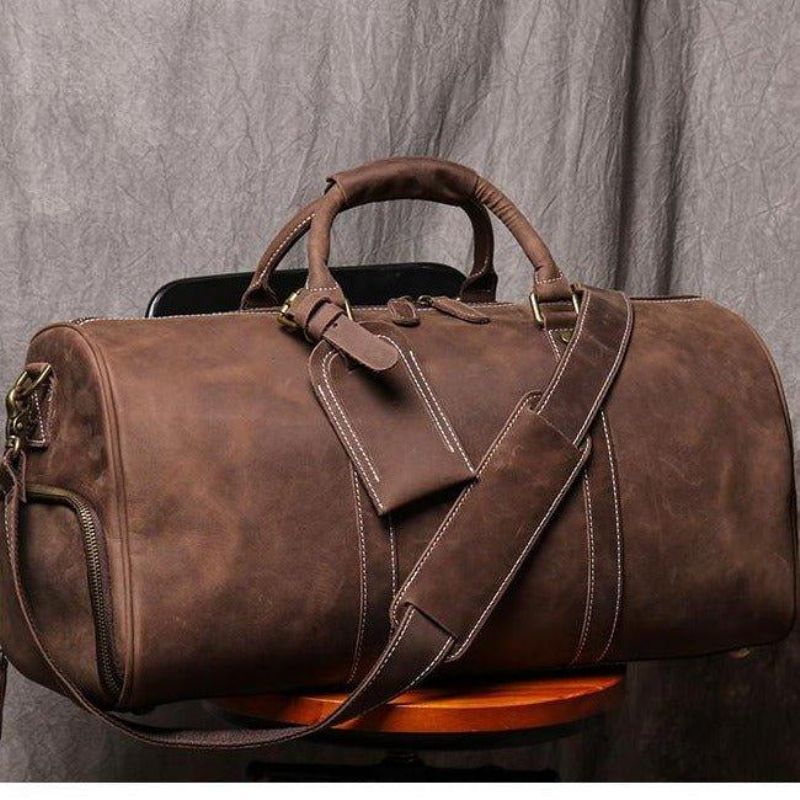 Sac Voyage Weekender Cuir Avec Compartiment À Chaussures