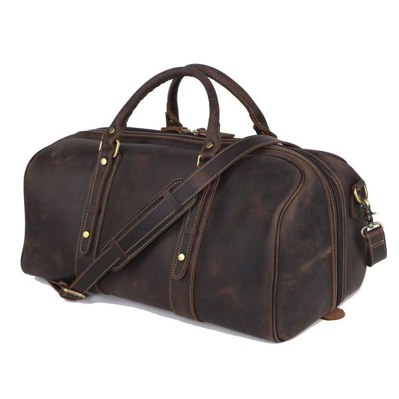 Sac Week-end Cuir Pour Homme Entièrement Ouvert