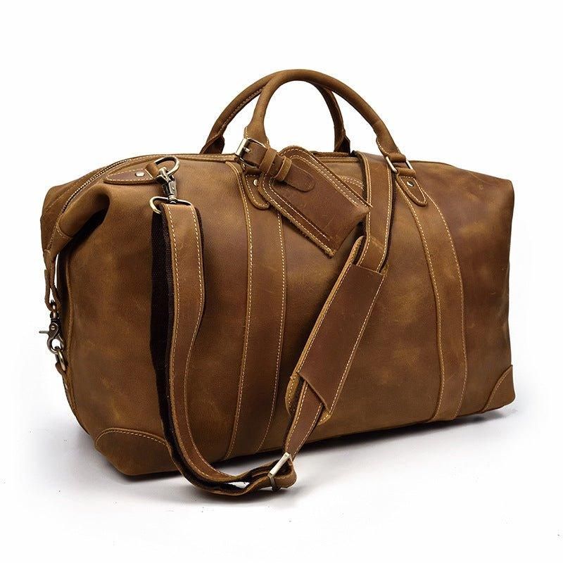 Sac Week-end Cuir Pour Hommes Avec Compartiment Ordinateur Portable