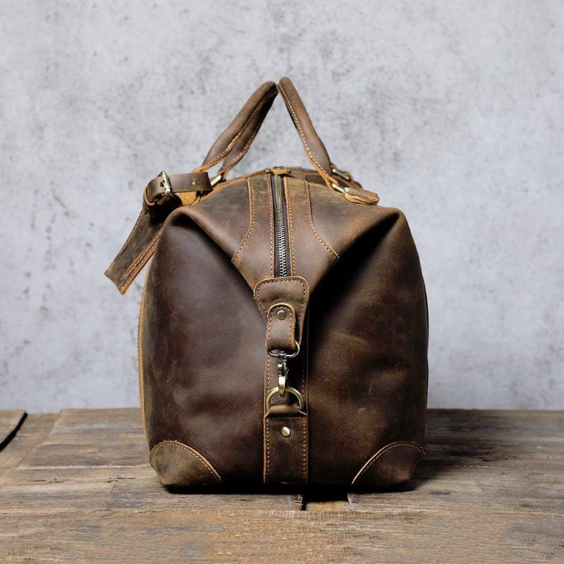 Sac Week-end Cuir Pour Hommes Avec Compartiment Ordinateur Portable