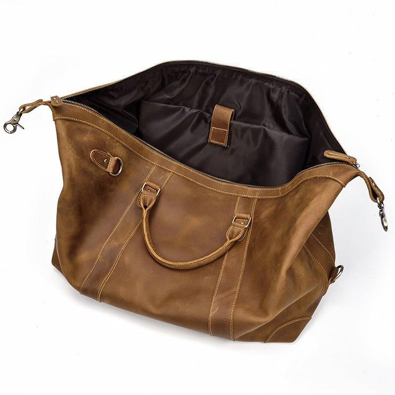 Sac Week-end Cuir Pour Hommes Avec Compartiment Ordinateur Portable