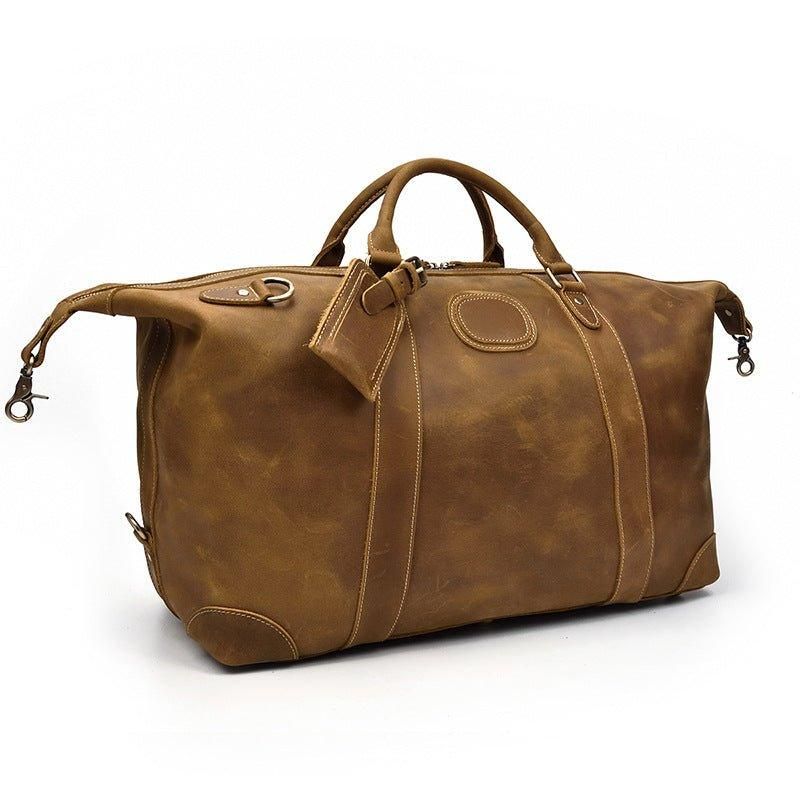 Sac Week-end Cuir Pour Hommes Avec Compartiment Ordinateur Portable