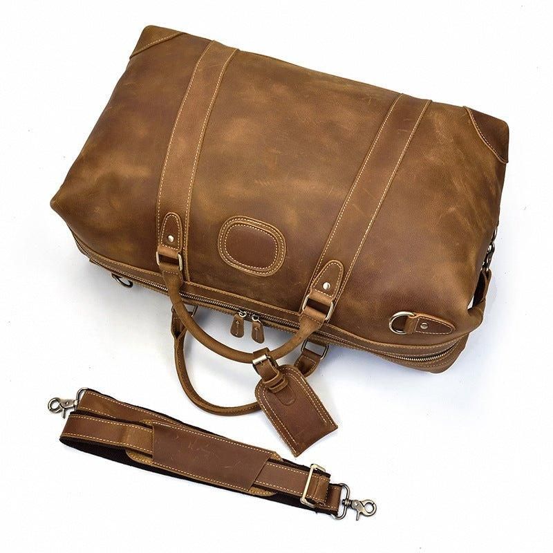 Sac Week-end Cuir Pour Hommes Avec Compartiment Ordinateur Portable