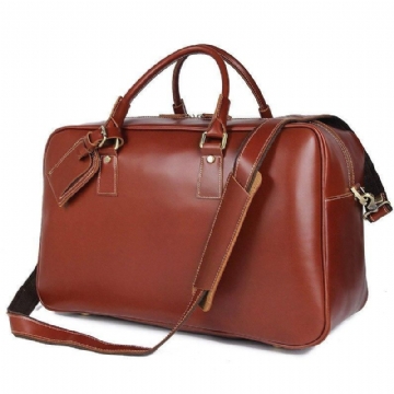 Sac Week-end Cuir Rouge Marron Femmes Hommes