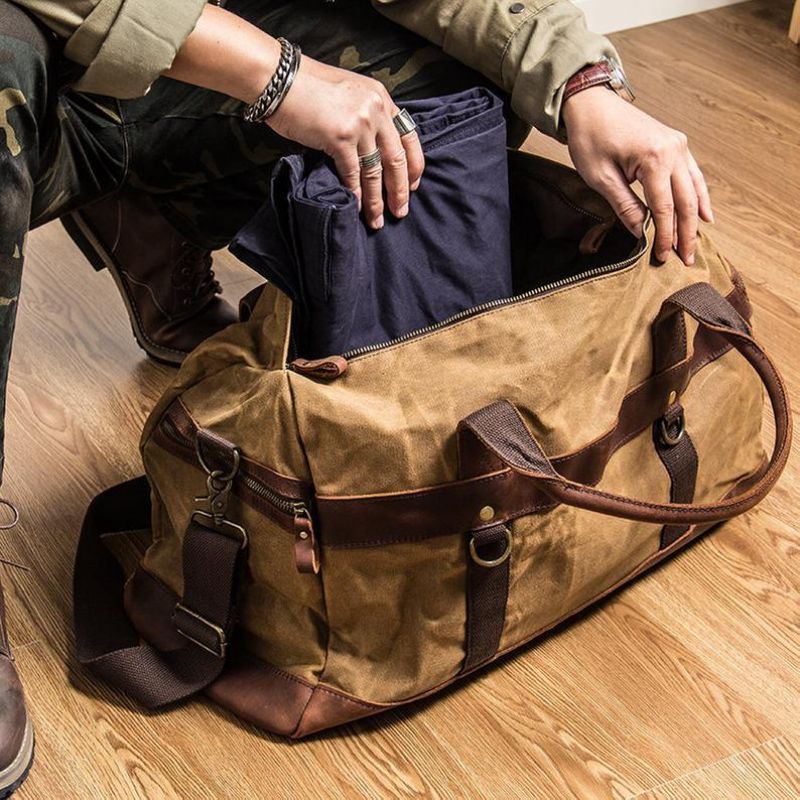 Sac Week-end Toile Cirée Pour Hommes