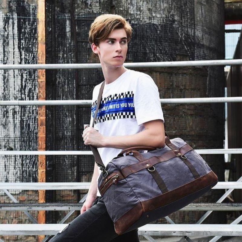 Sac Week-end Toile Cirée Pour Hommes