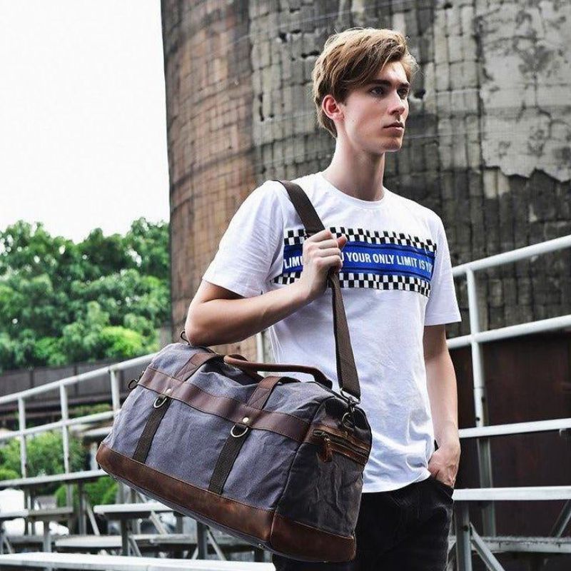 Sac Week-end Toile Cirée Pour Hommes