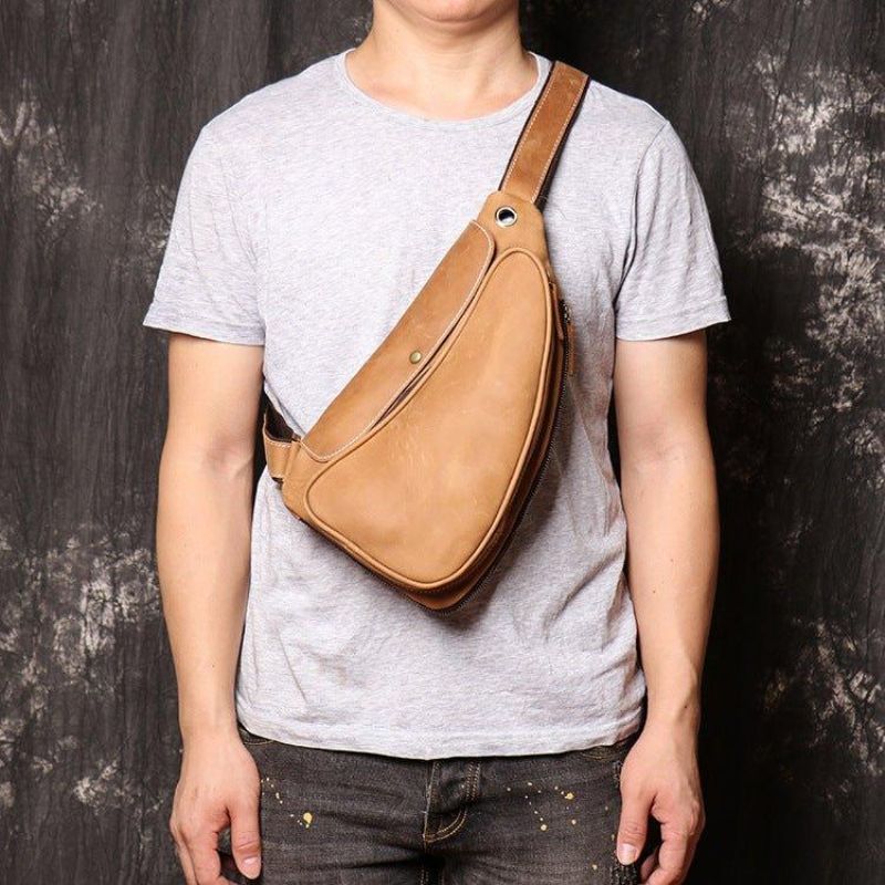 Sacs À Dos Cuir Sling Pour Hommes Vintage