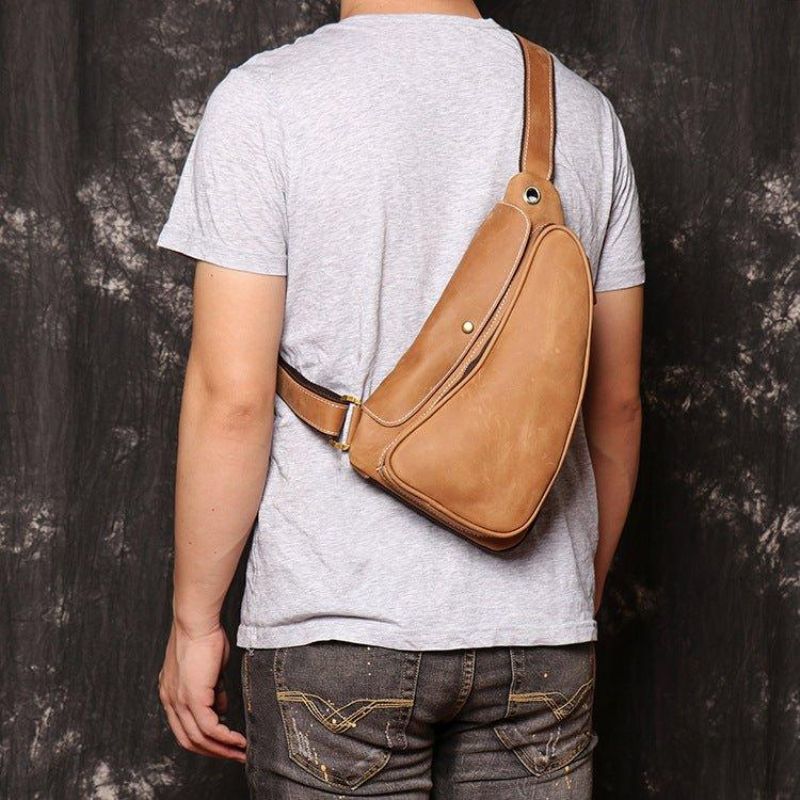 Sacs À Dos Cuir Sling Pour Hommes Vintage