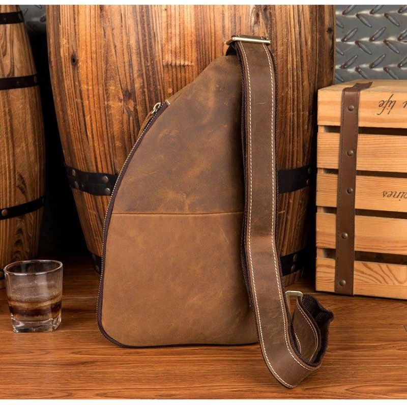 Sacs À Dos Cuir Sling Pour Hommes Vintage