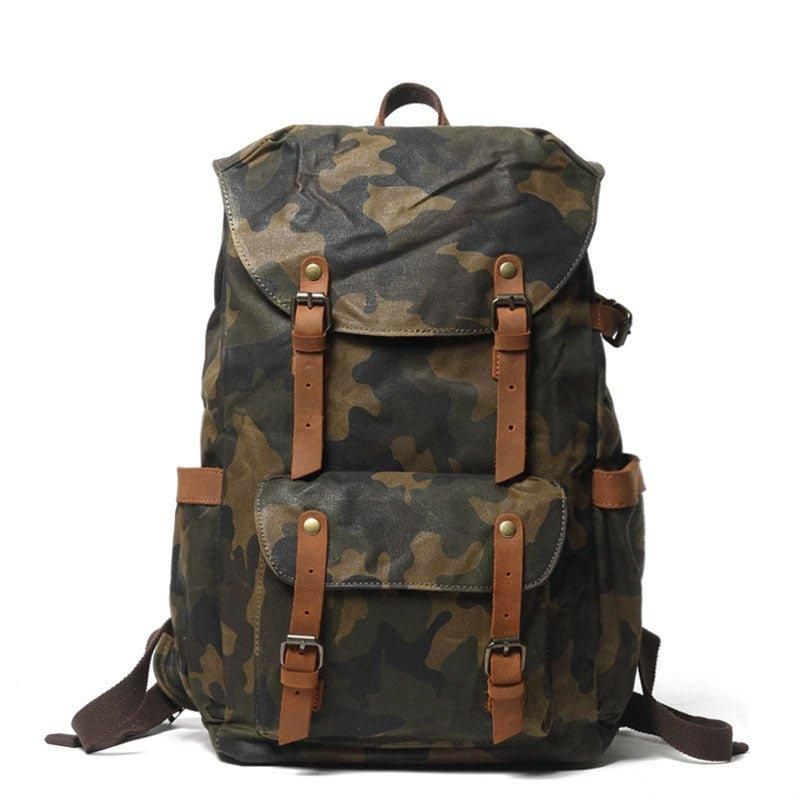 Sacs À Dos Toile Vintage Camouflage Pour L'école