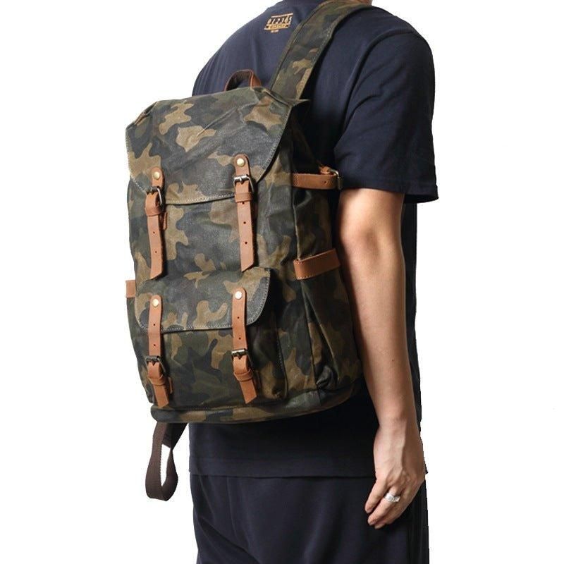 Sacs À Dos Toile Vintage Camouflage Pour L'école