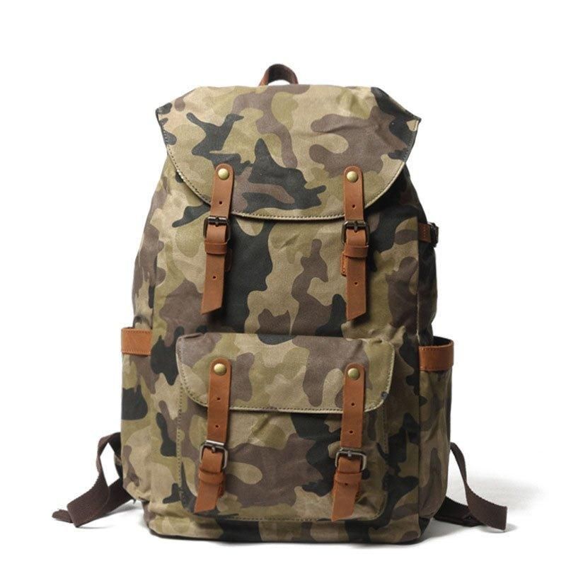 Sacs À Dos Toile Vintage Camouflage Pour L'école