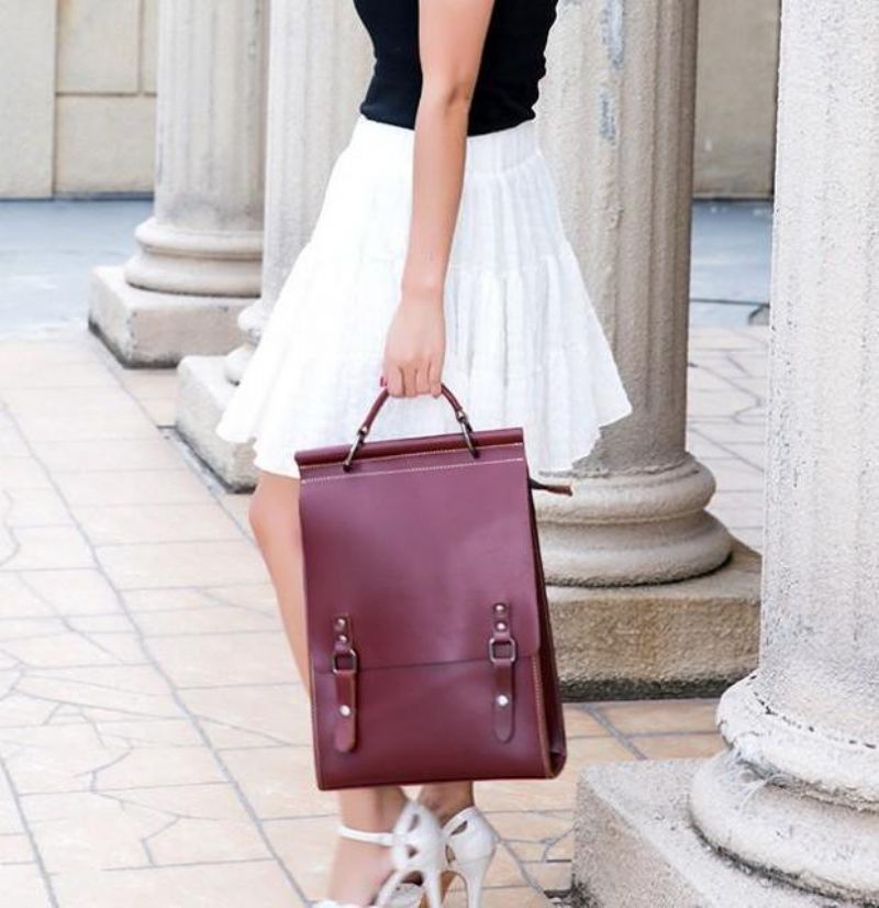 Sacs À Dos Universitaires Cuir Vintage Pour Femmes Et Hommes