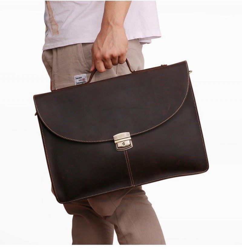 Sacs Pour Hommes Le Travail Cuir Véritable Avec Serrure