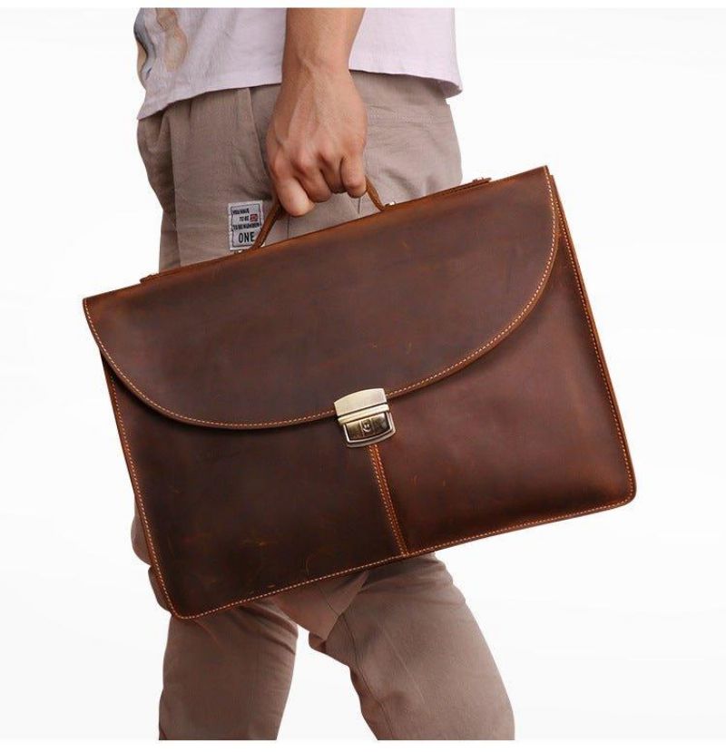 Sacs Pour Hommes Le Travail Cuir Véritable Avec Serrure