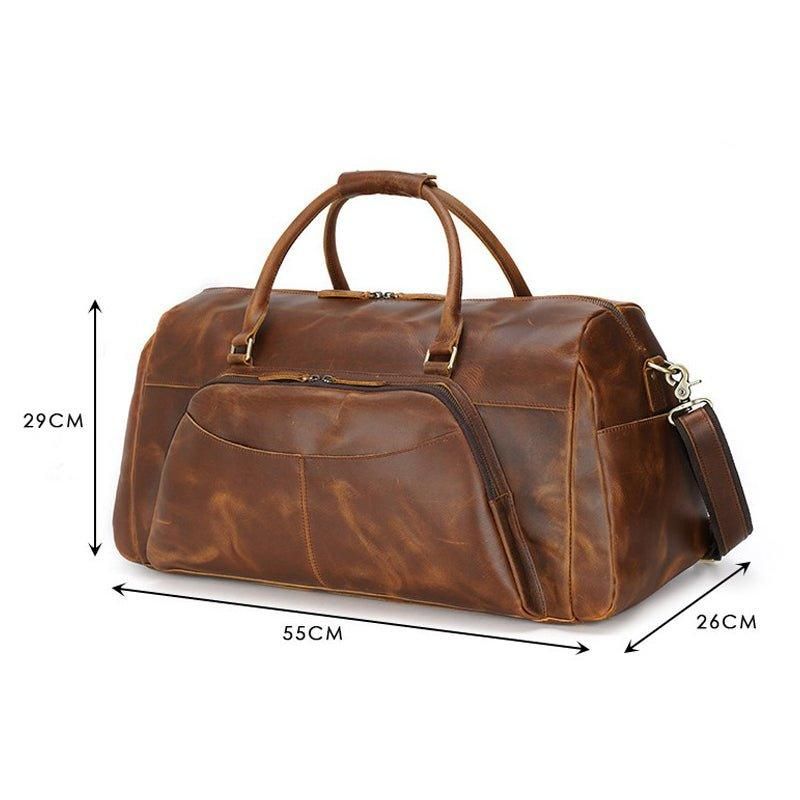 Sacs Voyage Cuir Pour Hommes Avec Poches