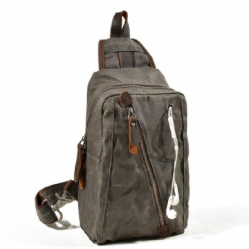 Sling Backpack Sac À Bandoulière Toile Cirée Pour Hommes