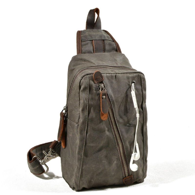 Sling Backpack Sac À Bandoulière Toile Cirée Pour Hommes