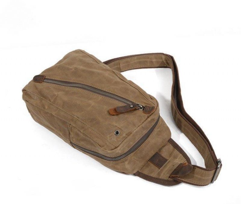 Sling Backpack Sac À Bandoulière Toile Cirée Pour Hommes