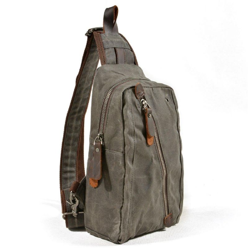 Sling Backpack Sac À Bandoulière Toile Cirée Pour Hommes