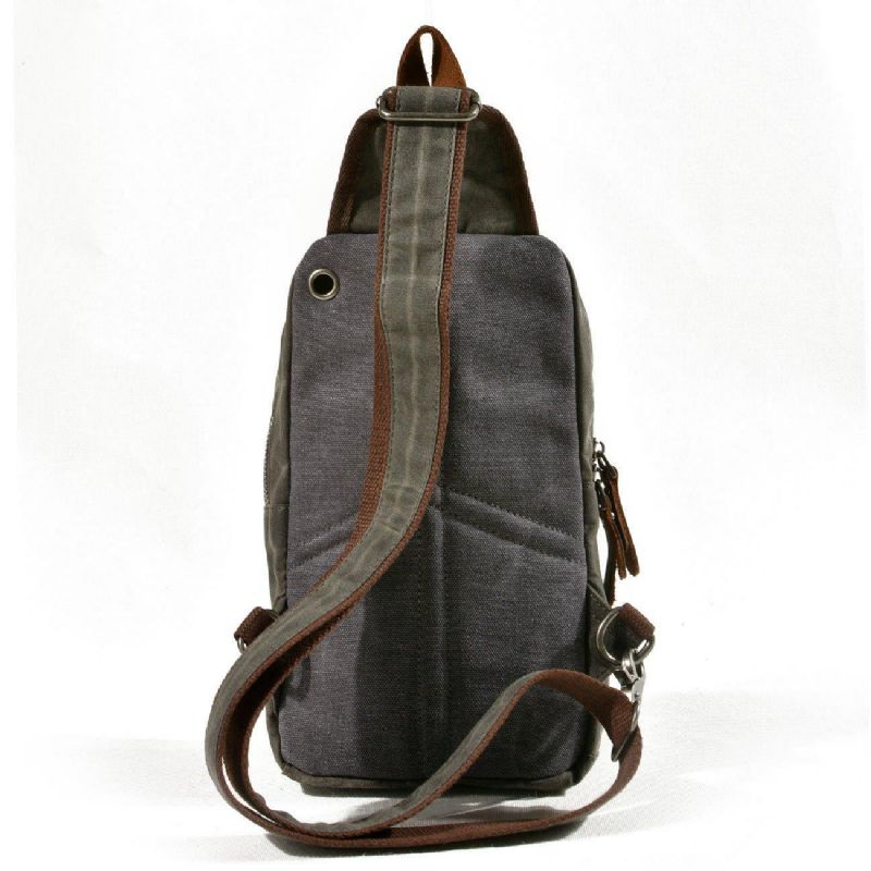 Sling Backpack Sac À Bandoulière Toile Cirée Pour Hommes