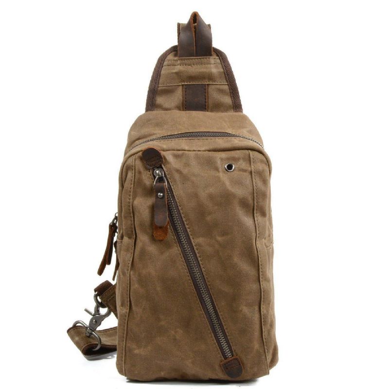 Sling Backpack Sac À Bandoulière Toile Cirée Pour Hommes