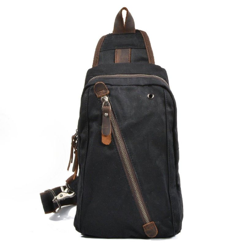 Sling Backpack Sac À Bandoulière Toile Cirée Pour Hommes