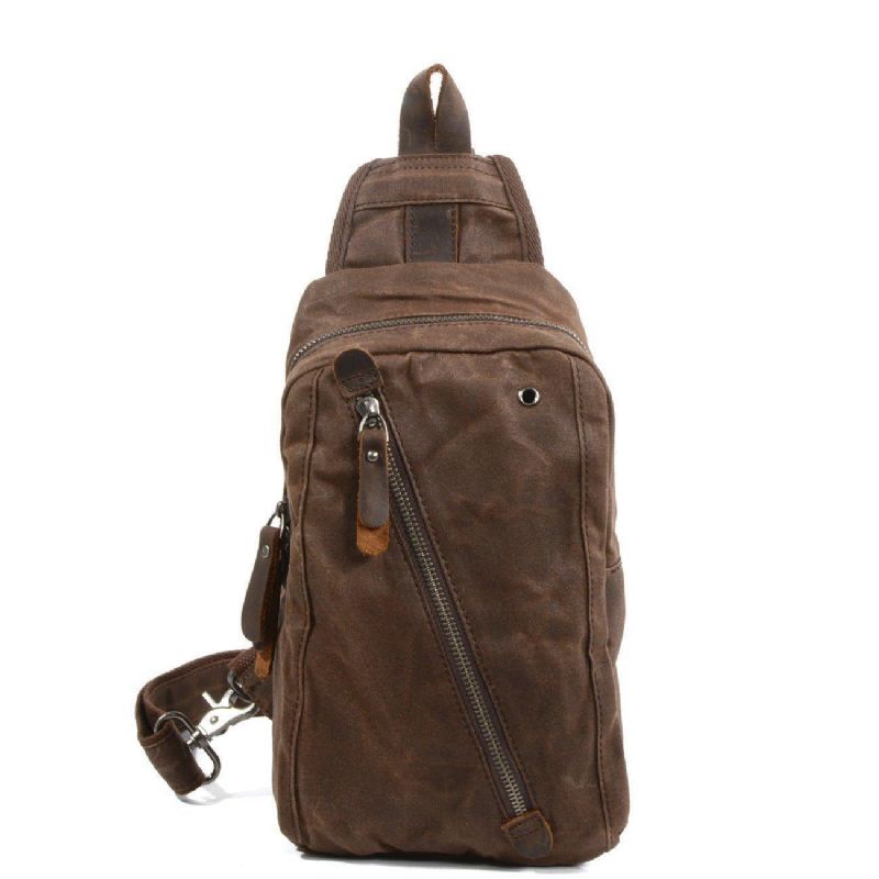 Sling Backpack Sac À Bandoulière Toile Cirée Pour Hommes