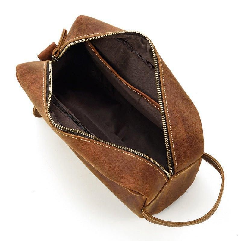 Trousse Toilette Cuir Dopp Kit Étui Rasage