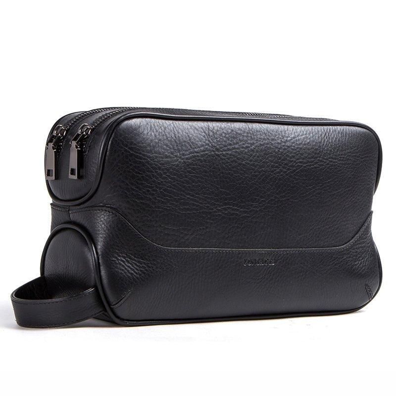 Trousse Toilette Cuir Pour Homme Noir