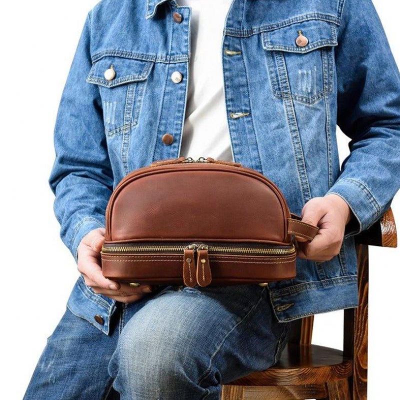 Trousse Toilette Voyage Cuir Pour Hommes