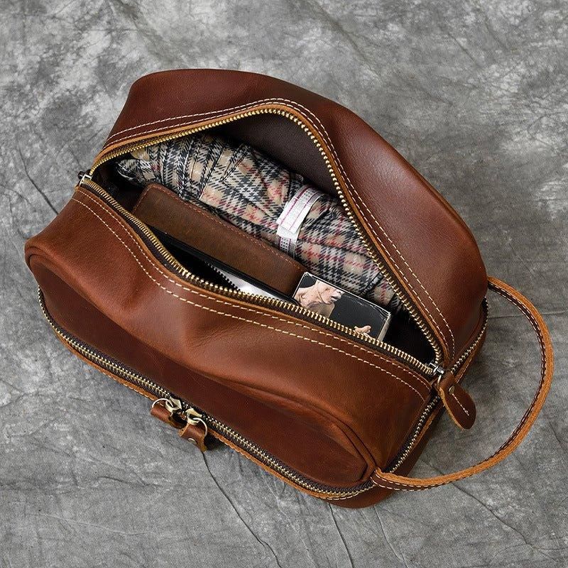 Trousse Toilette Voyage Cuir Pour Hommes