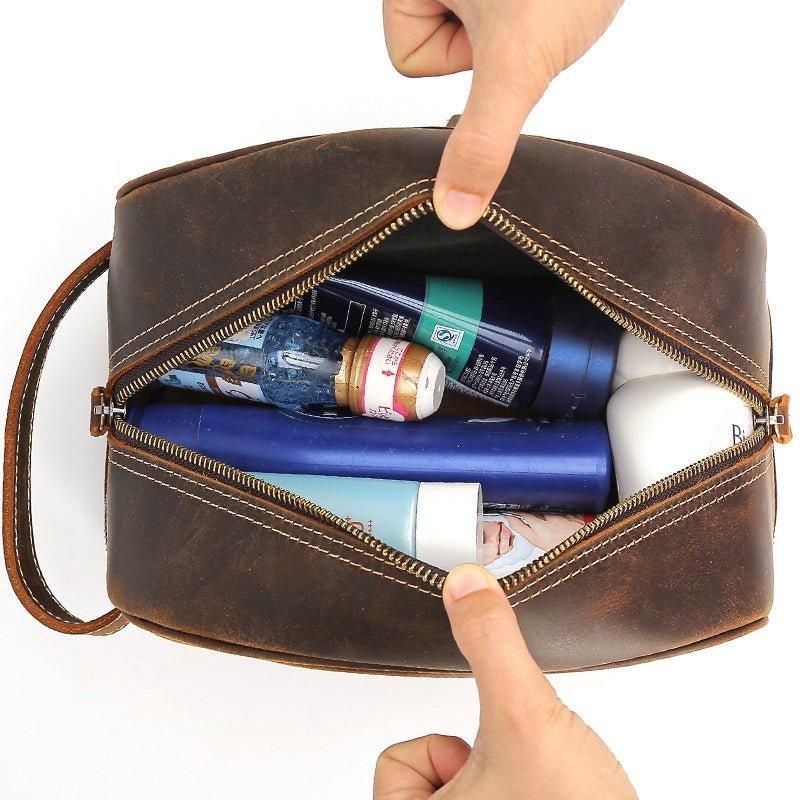 Trousse Toilette Voyage Cuir Pour Hommes