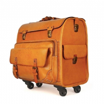 Valises À Main Cuir Vintage Pour Bagages 20 Pouces